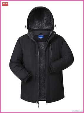 Men's Skiing Jacket Winter Warm Waterproof Snow Coat Hooded Fleece